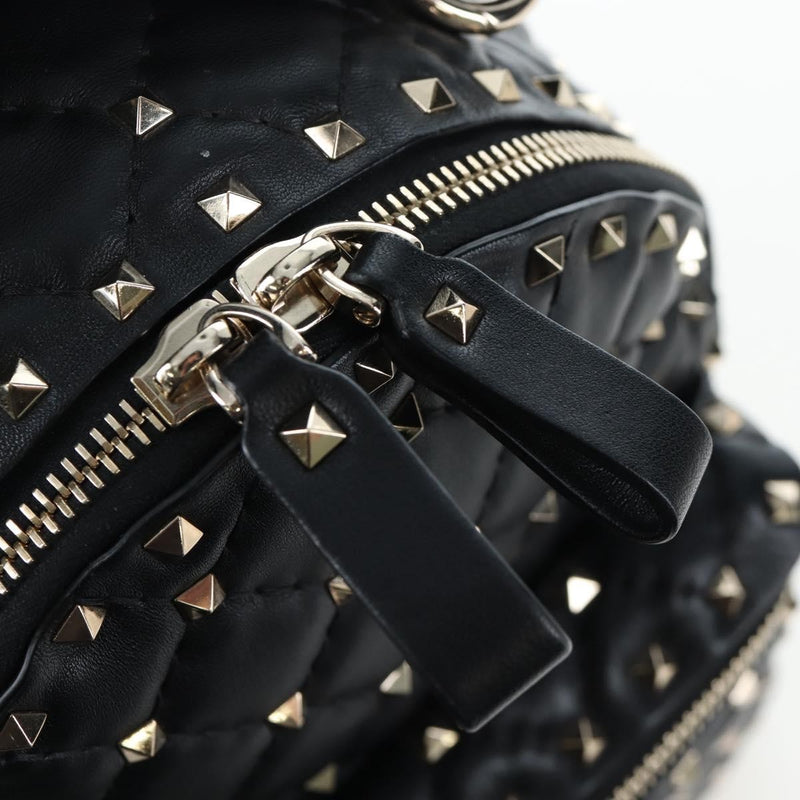 Valentino Garavani Rockstud Spike Quilted Leather Black Bag