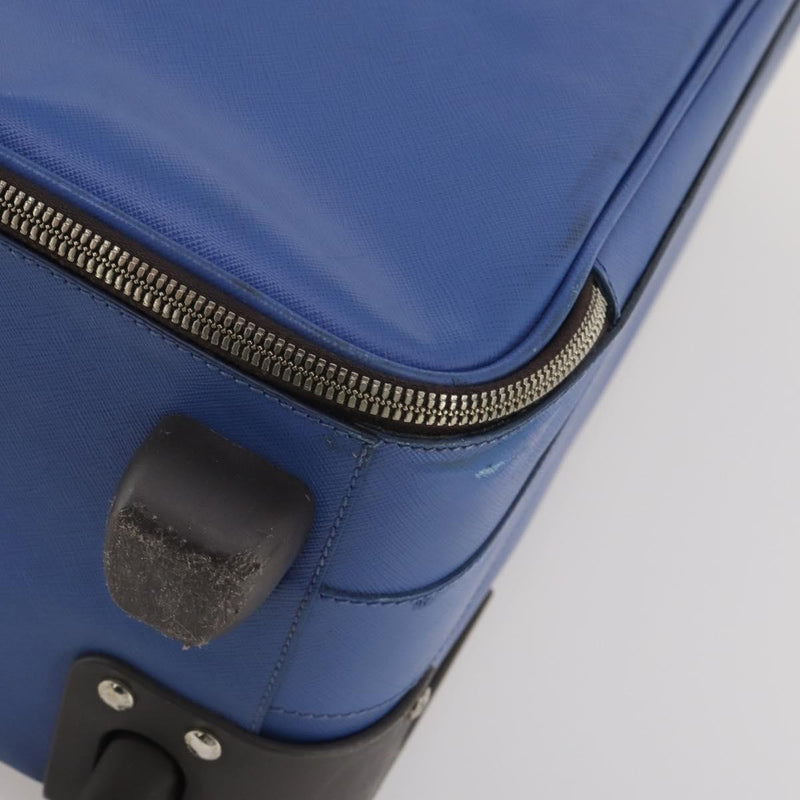 Prada Travel Bag Nylon Blue Leather