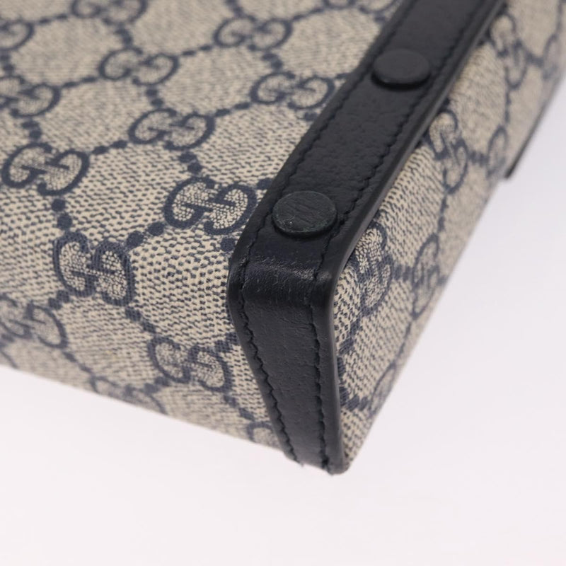 Gucci Horsebit 1955 Gg Coated Canvas With Leather Navy Bag