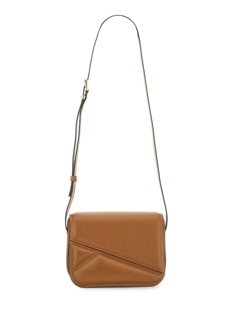 Wandler Medium Oscar Trunk Shoulder Bag — Brown Leather
