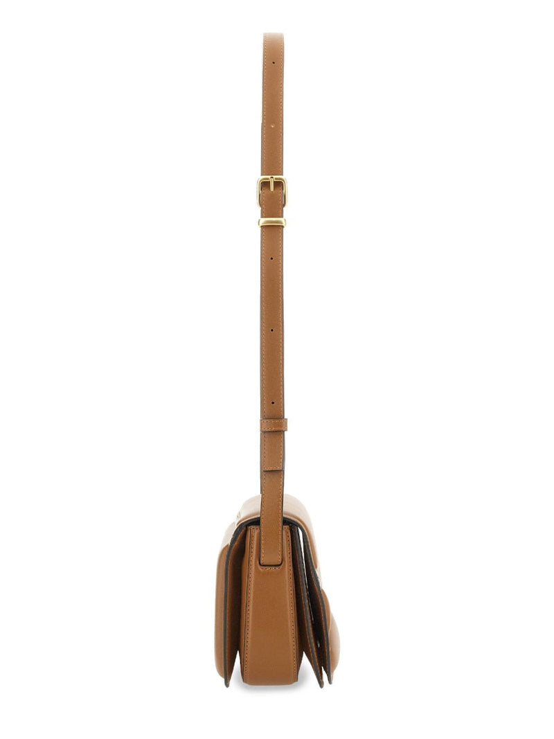 Wandler Medium Oscar Trunk Shoulder Bag — Brown Leather