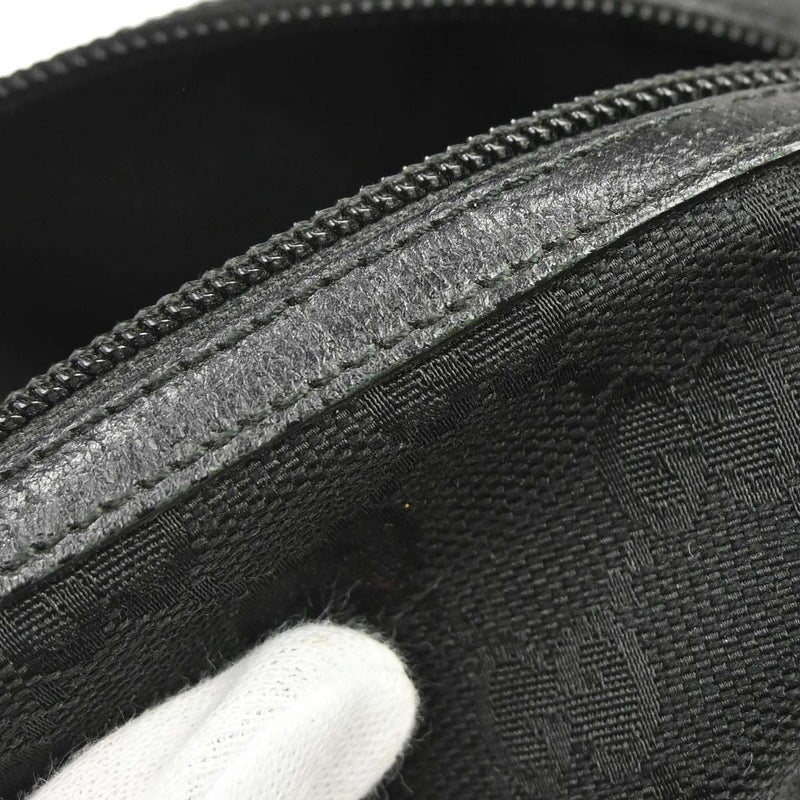 Gucci Zip Around Bowling Gg Canvas Black Bag