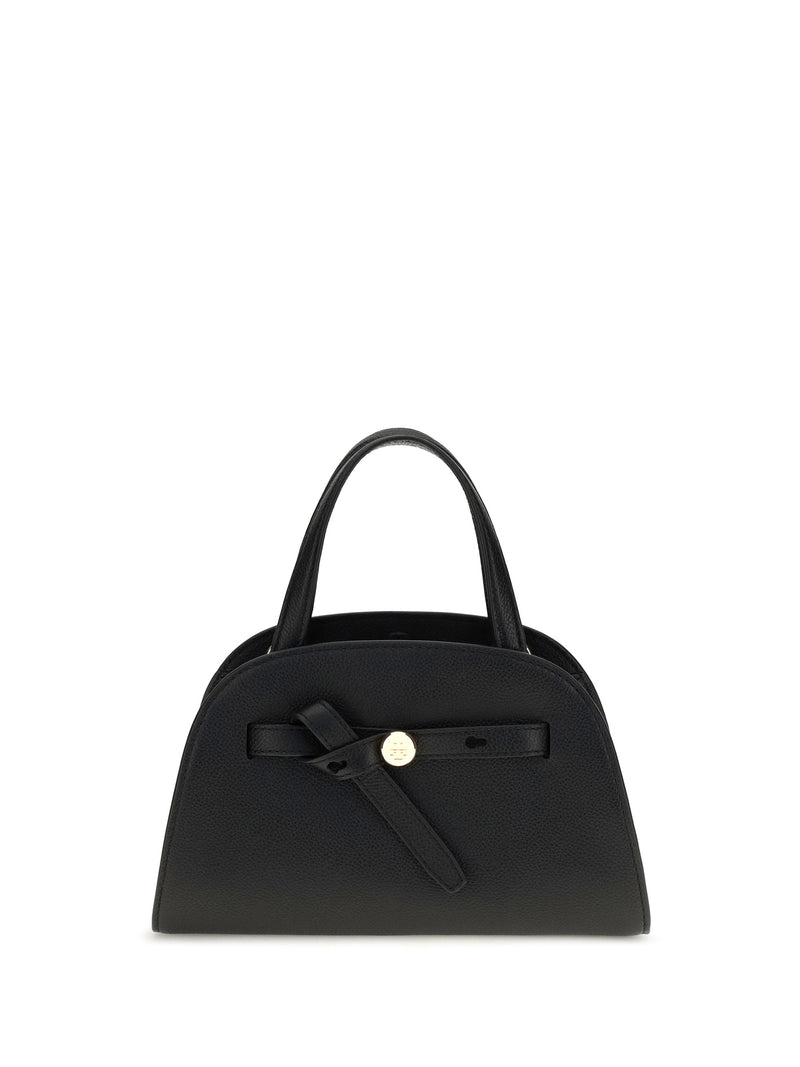 Tory Burch Pebbled Leather Shoulder Bag — Black