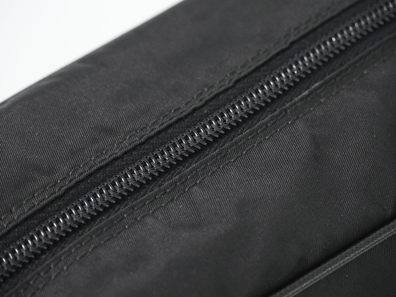 Prada Front Zip Messenger Quilted Tessuto Black Nylon
