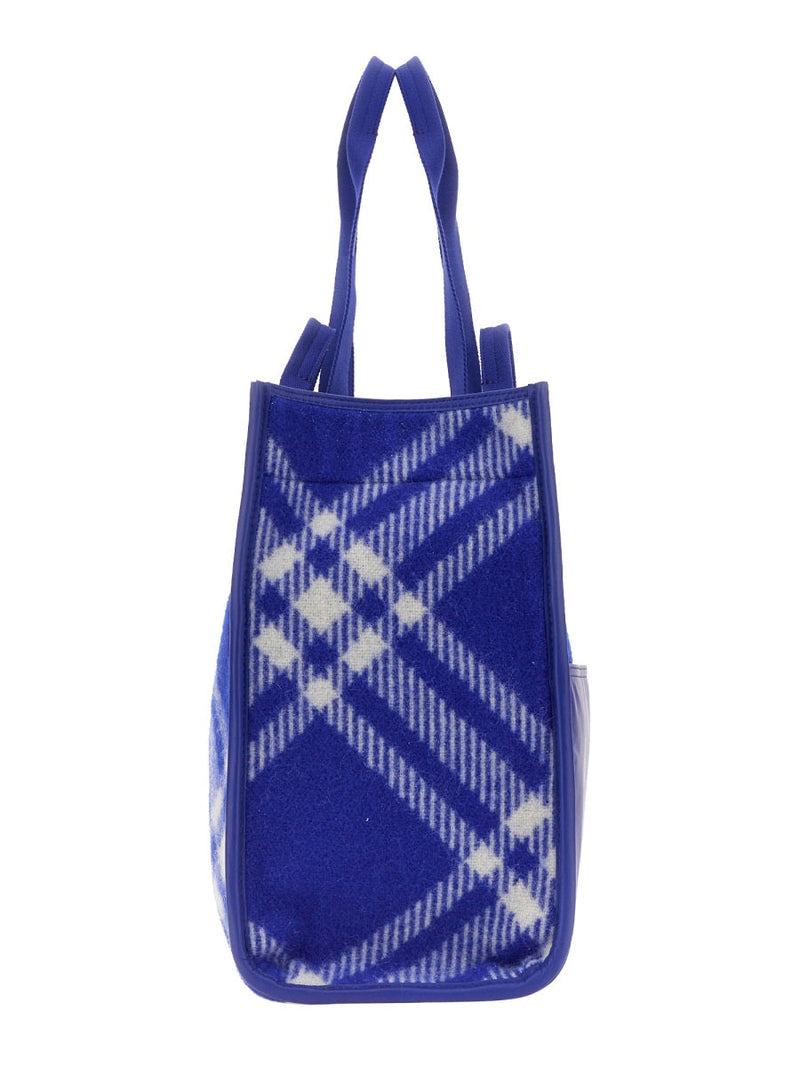 Burberry Virgin Wool Shoulder Bag — Blue