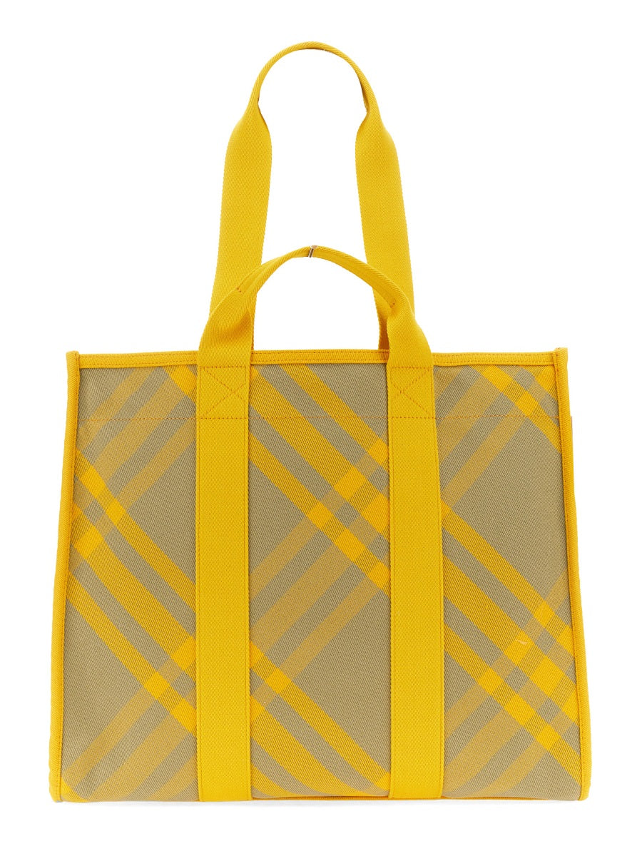 Burberry Cotton Shopper Tote Bag — Yellow
