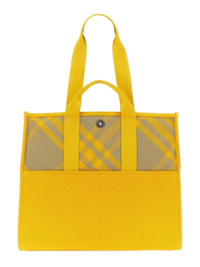 Burberry Cotton Shopper Tote Bag — Yellow