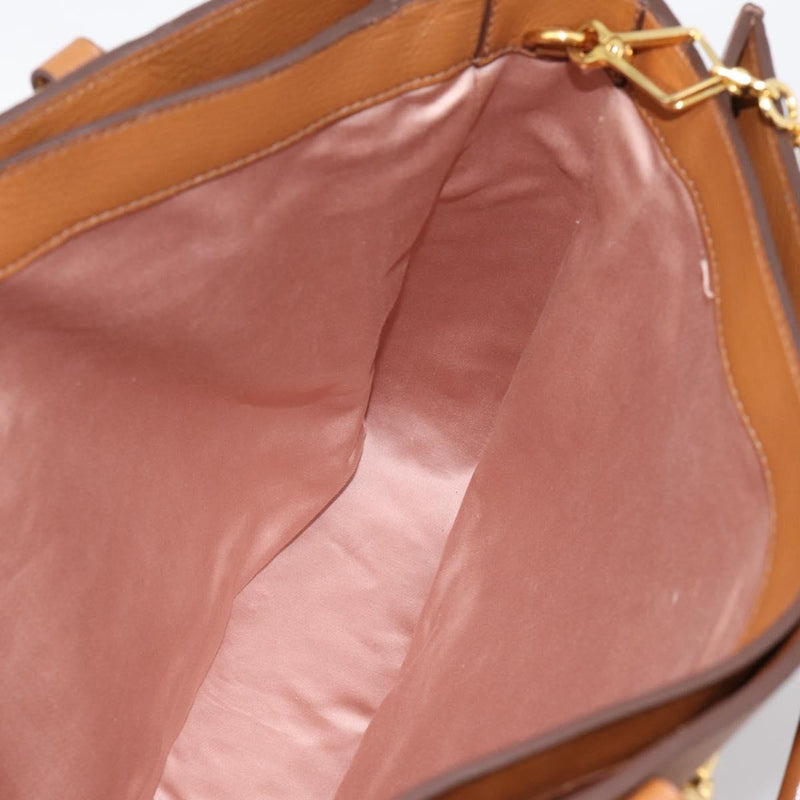 Miu Miu Madras Convertible Lock Leather Brown Bag