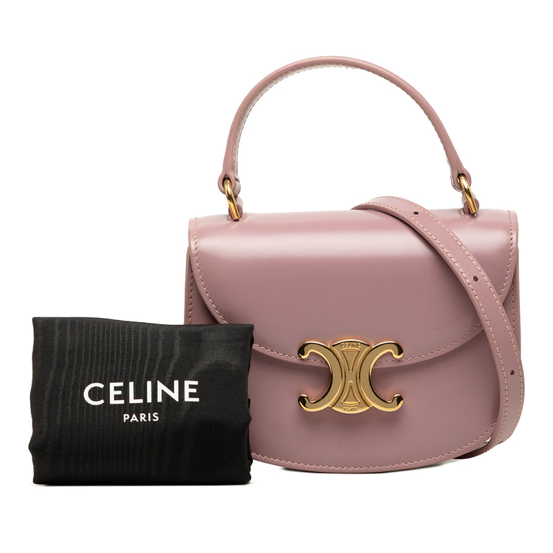Mini Shiny Calfskin Besace Clea Satchel - Image 7