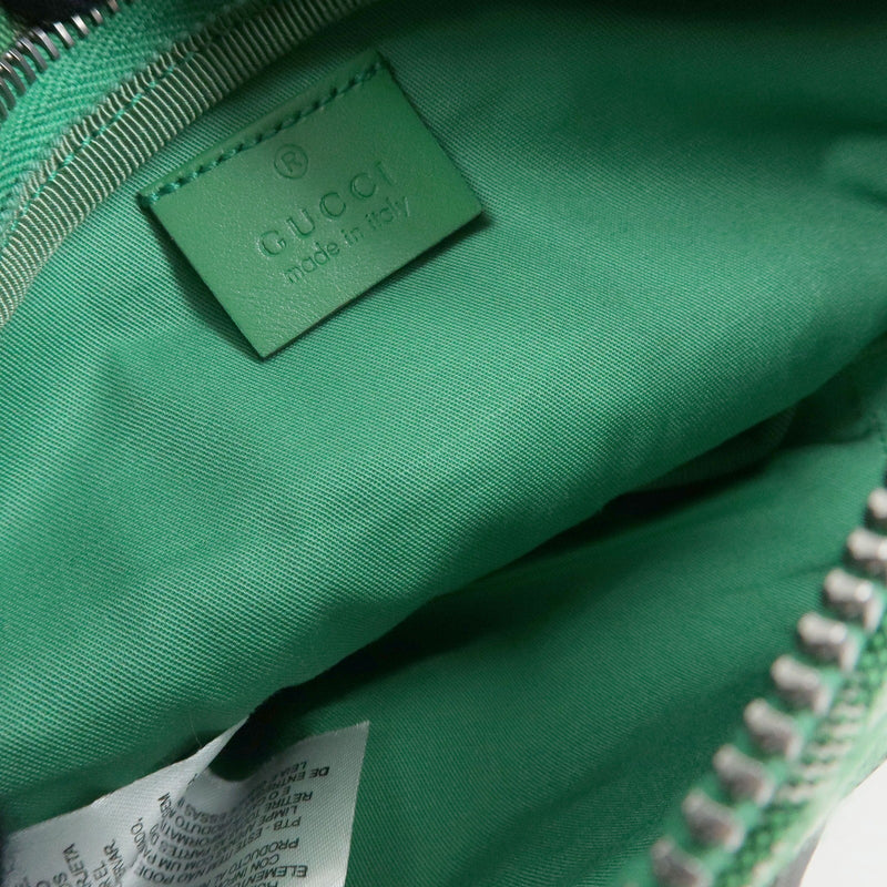 Gucci Childrens Belt Printed Gg Coated Canvas Green Bag