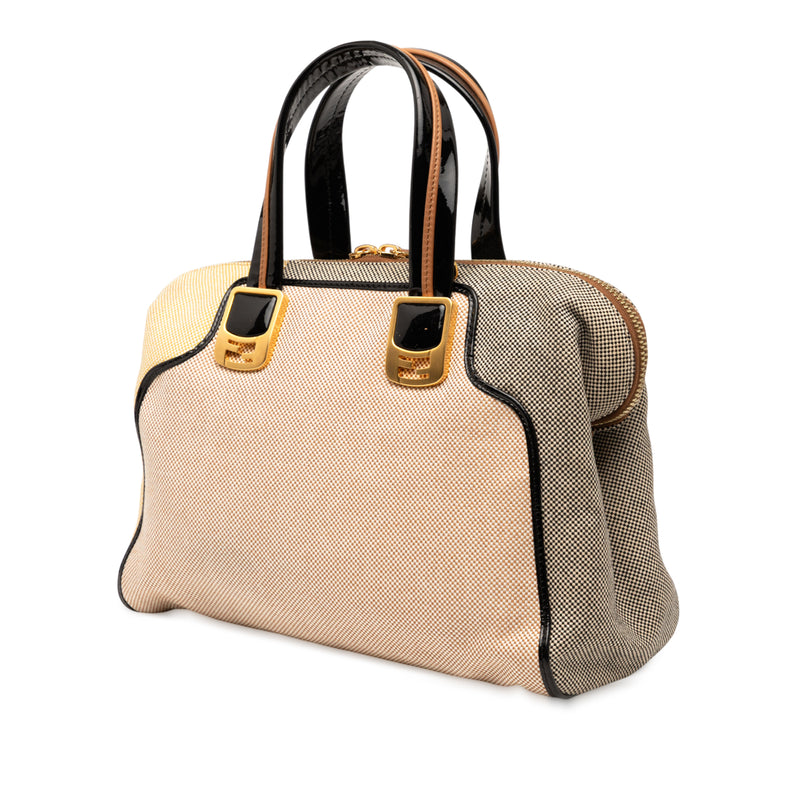 Small Canvas Colorblock Chameleon Satchel - Image 2