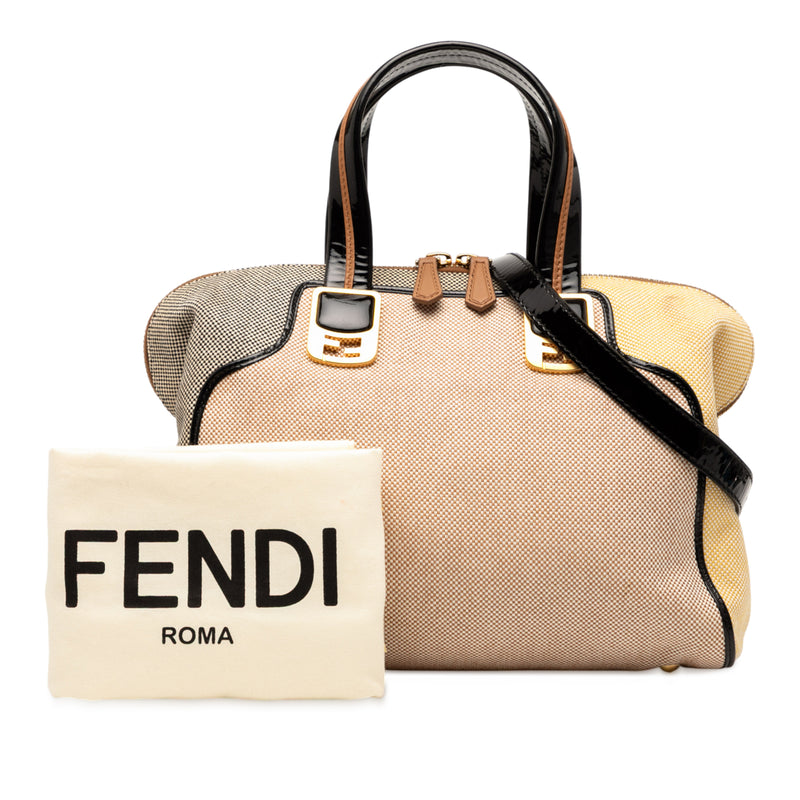Small Canvas Colorblock Chameleon Satchel - Image 8