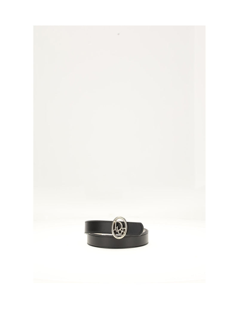 Dior Oblique Belt — Black Calf Leather (bos Taurus)