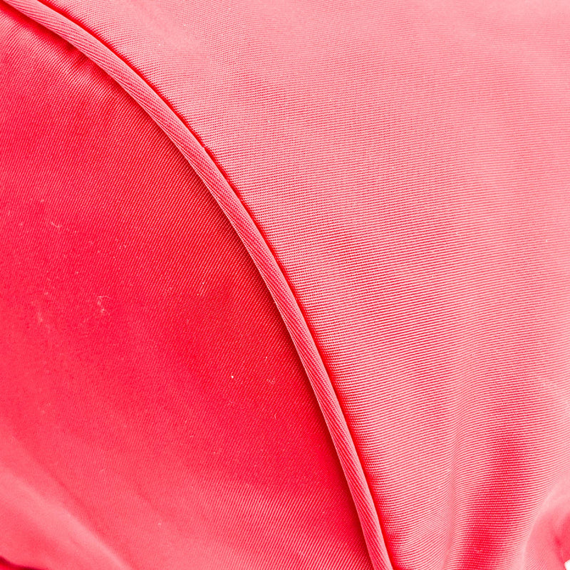 Prada Front Zip Drawstring Tessuto Red Nylon Bag