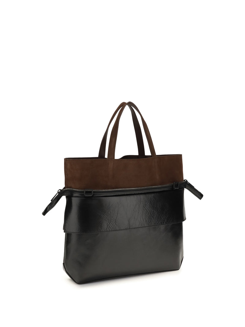 Loewe Small Switch Tote Bag — Black Calf Leather