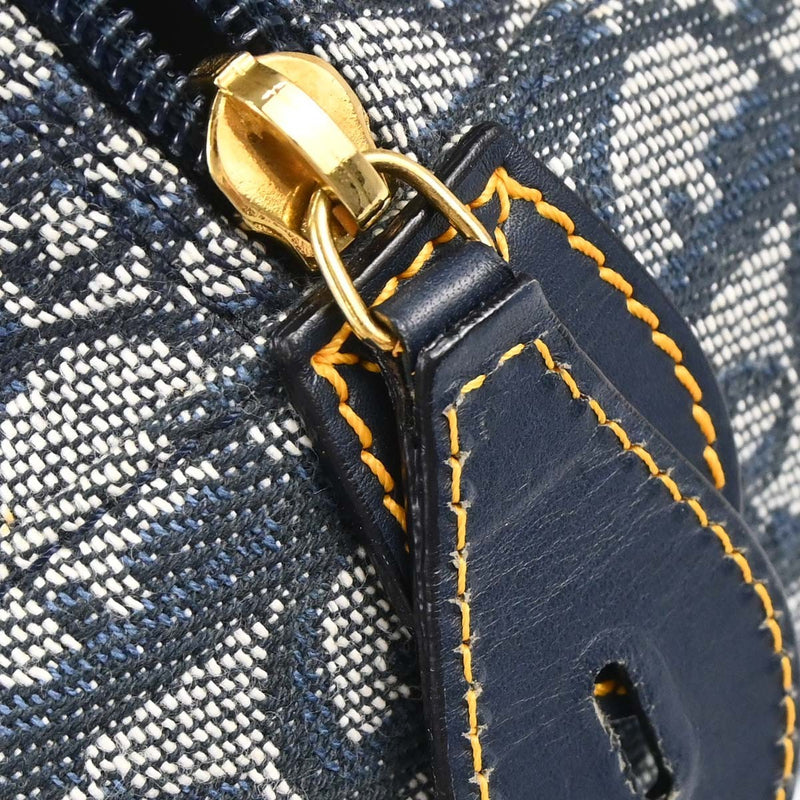 Christian Dior Vintage Saddle Bowler Diorissimo Canvas Navy Bag