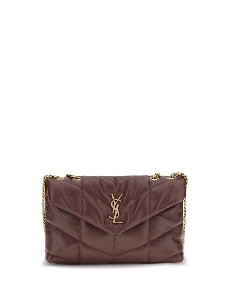 Saint Laurent Puffer Toy Shoulder Bag — Brown Lambskin