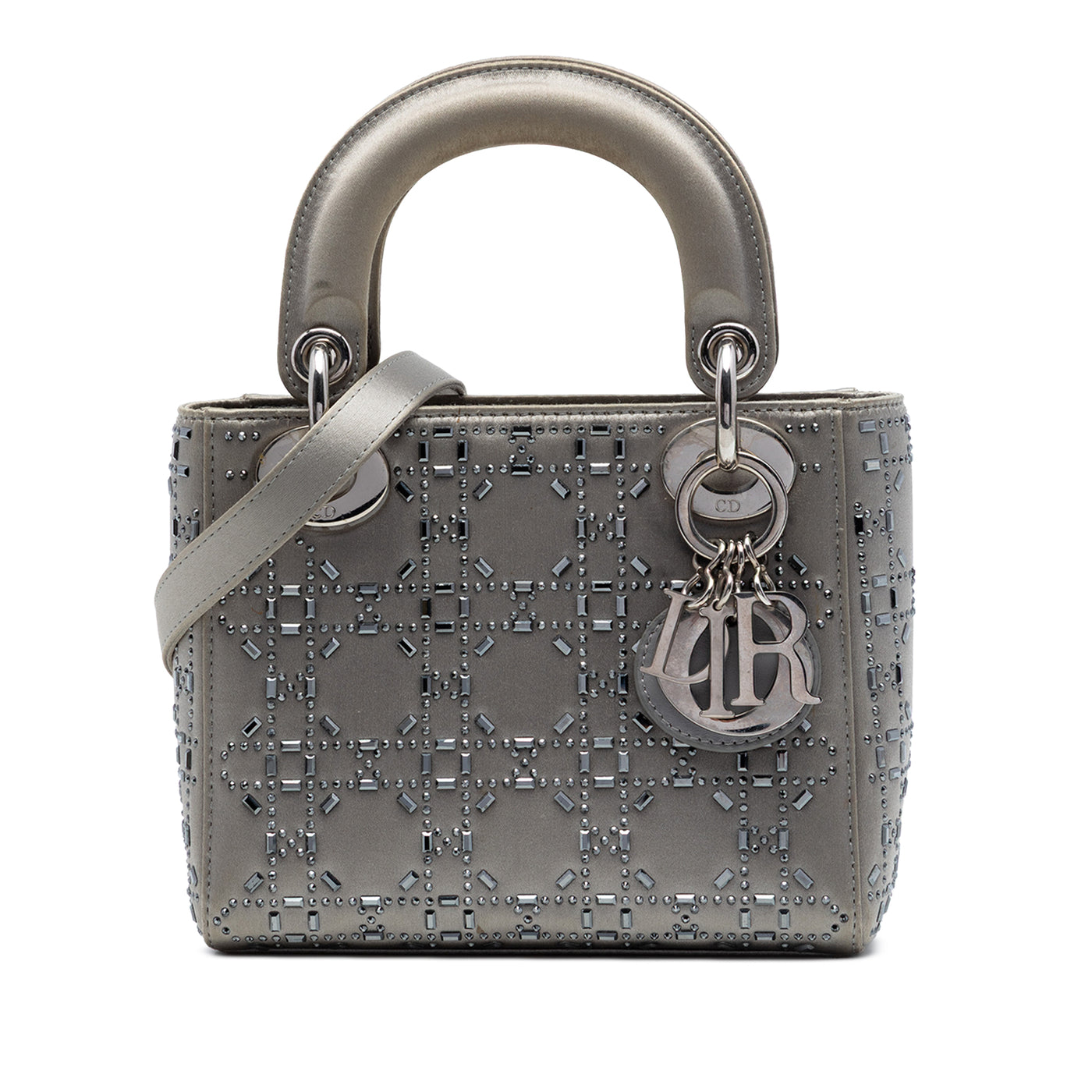 Mini Satin Cannage Crystal Embellished Lady Dior - Image 1