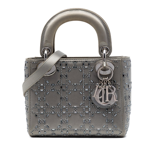 Mini Satin Cannage Crystal Embellished Lady Dior - Image 1