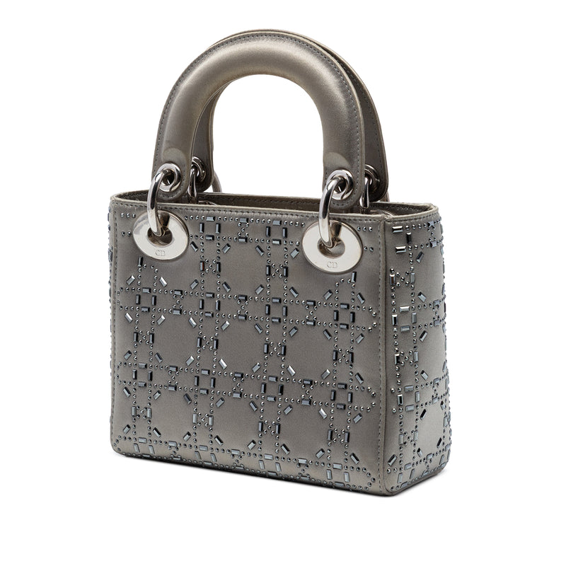Mini Satin Cannage Crystal Embellished Lady Dior - Image 2