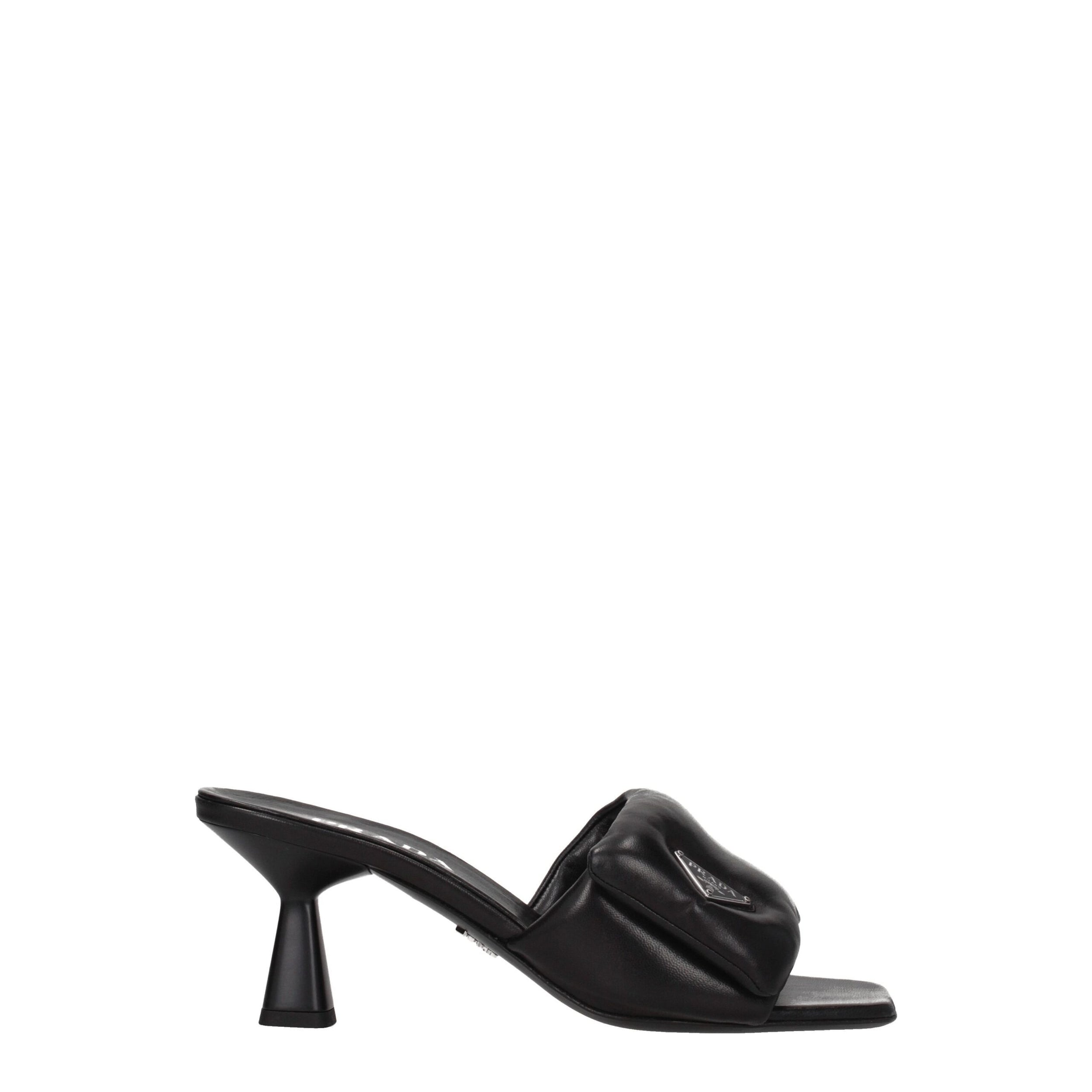 Black Leather Platform Sandals