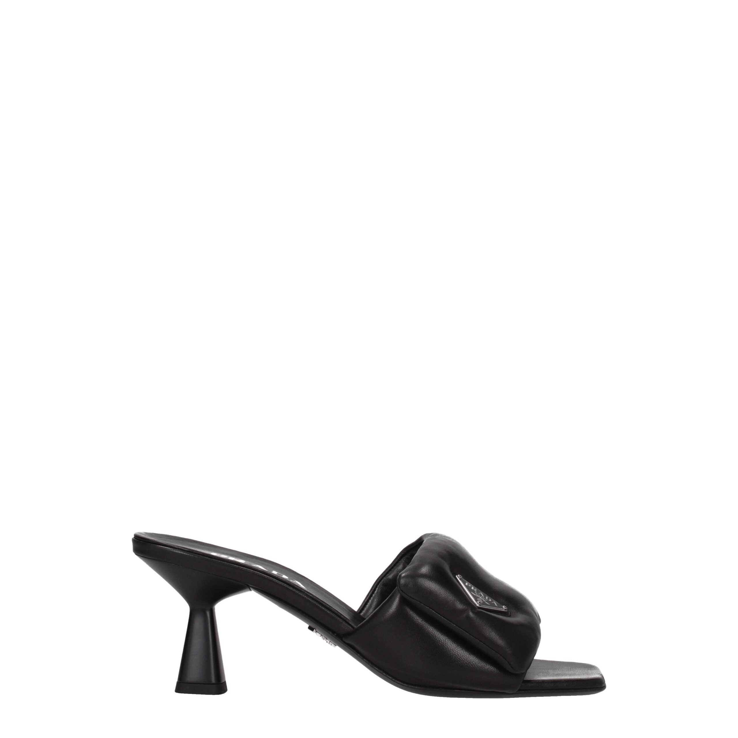 Black Leather Platform Sandals