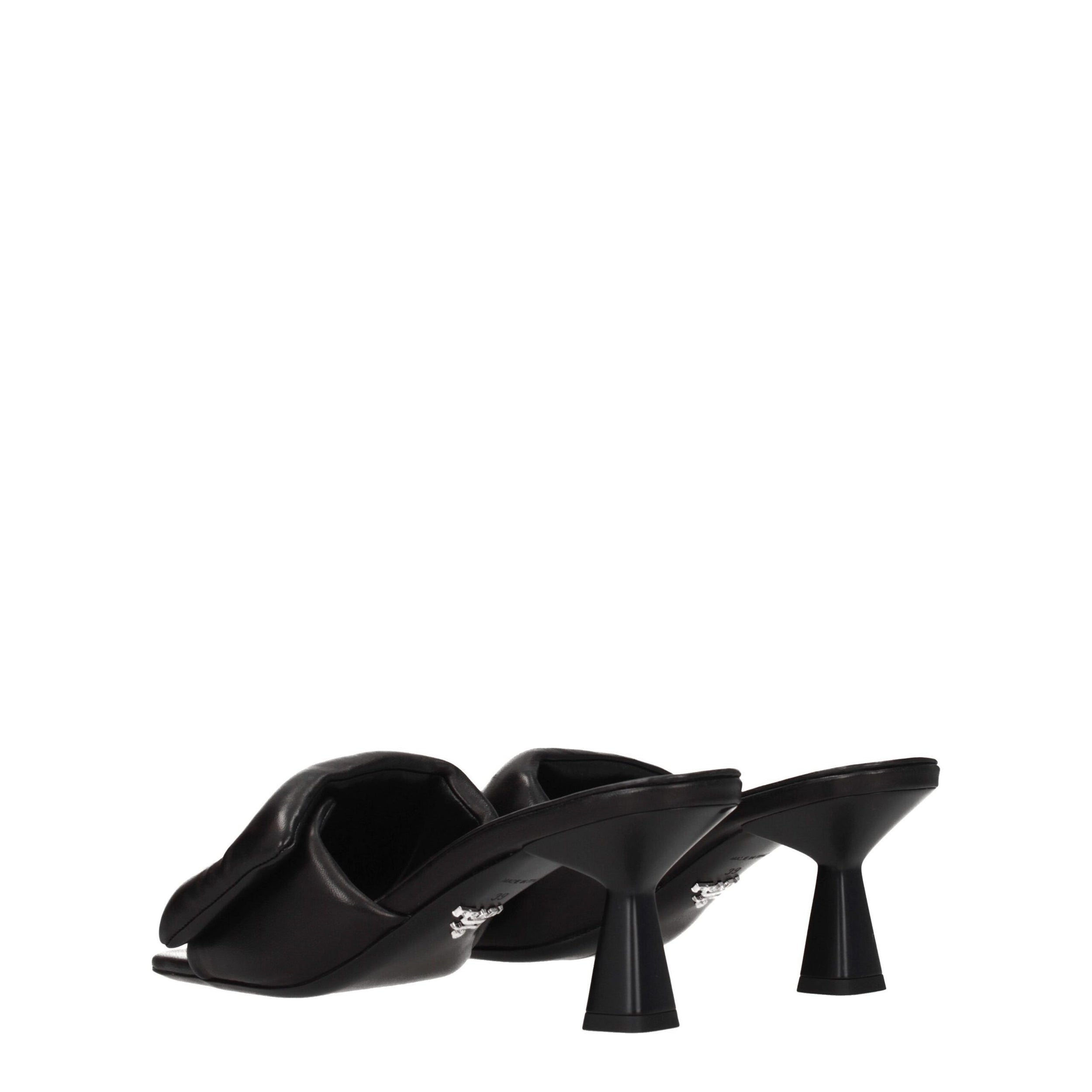 Black Leather Platform Sandals