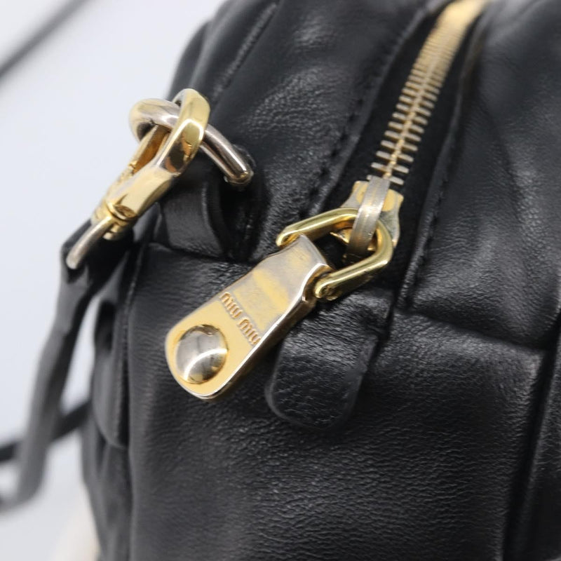 Miu Miu Shoulder Matelasse Leather Black Bag
