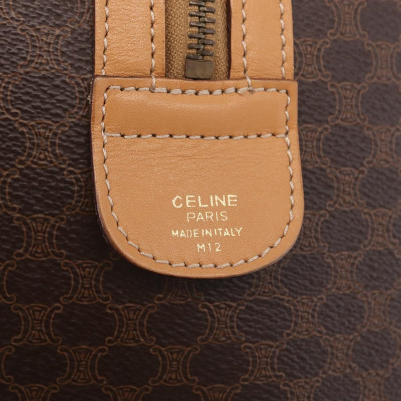 Celine Vintage Boston Macadam Coated Canvas Brown Pvc Bag