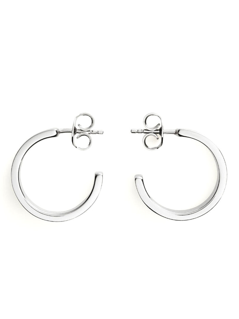 Mm6 Maison Margiela Logo Earrings — Silver Brass
