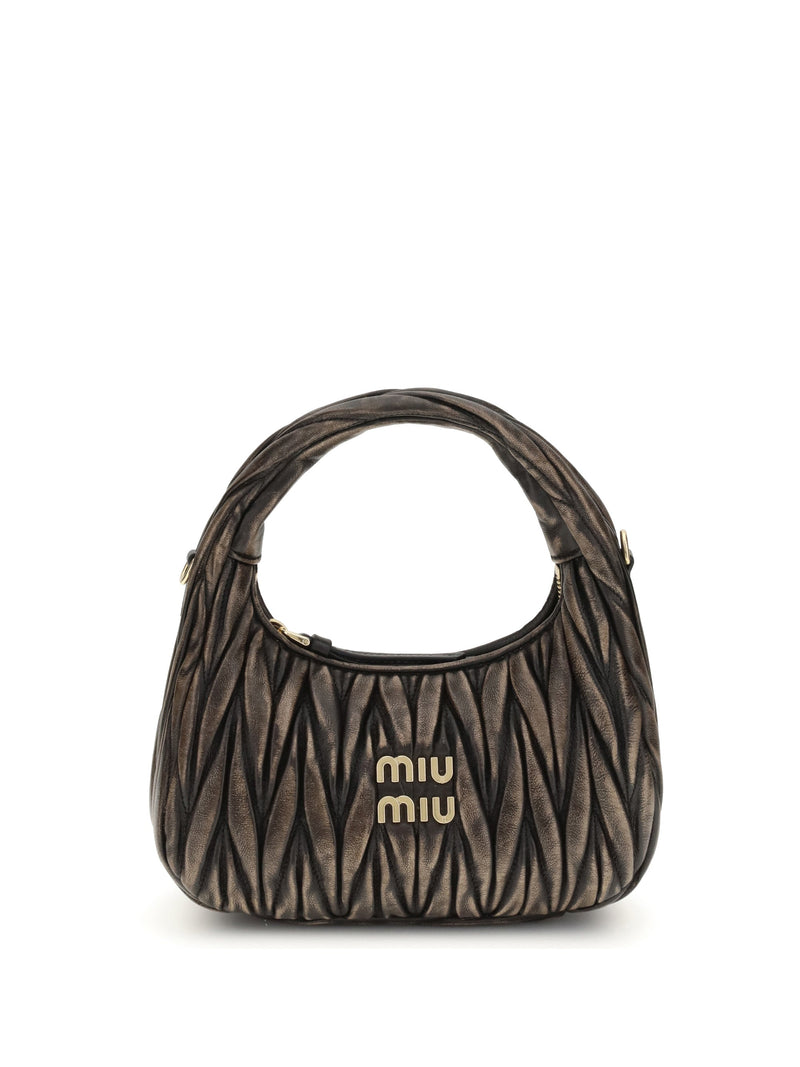 Miu Miu Wander Shoulder Bag — Brown Lamb Leather