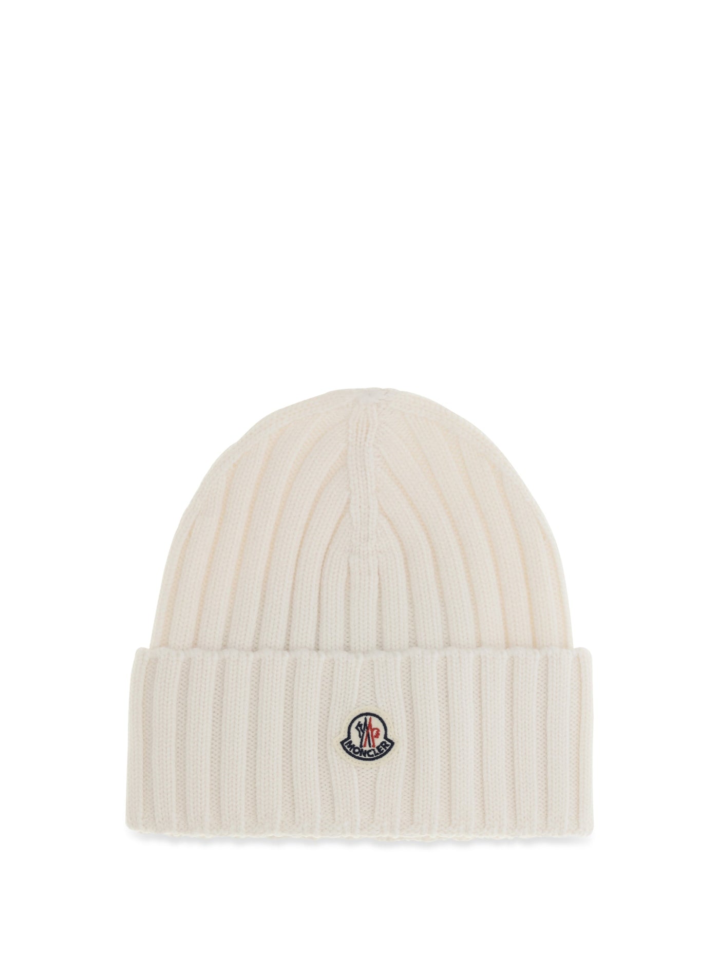 Moncler L20933b00036a9327 Ribbed Merino Wool Beanie — White Ovis Aries Beanies