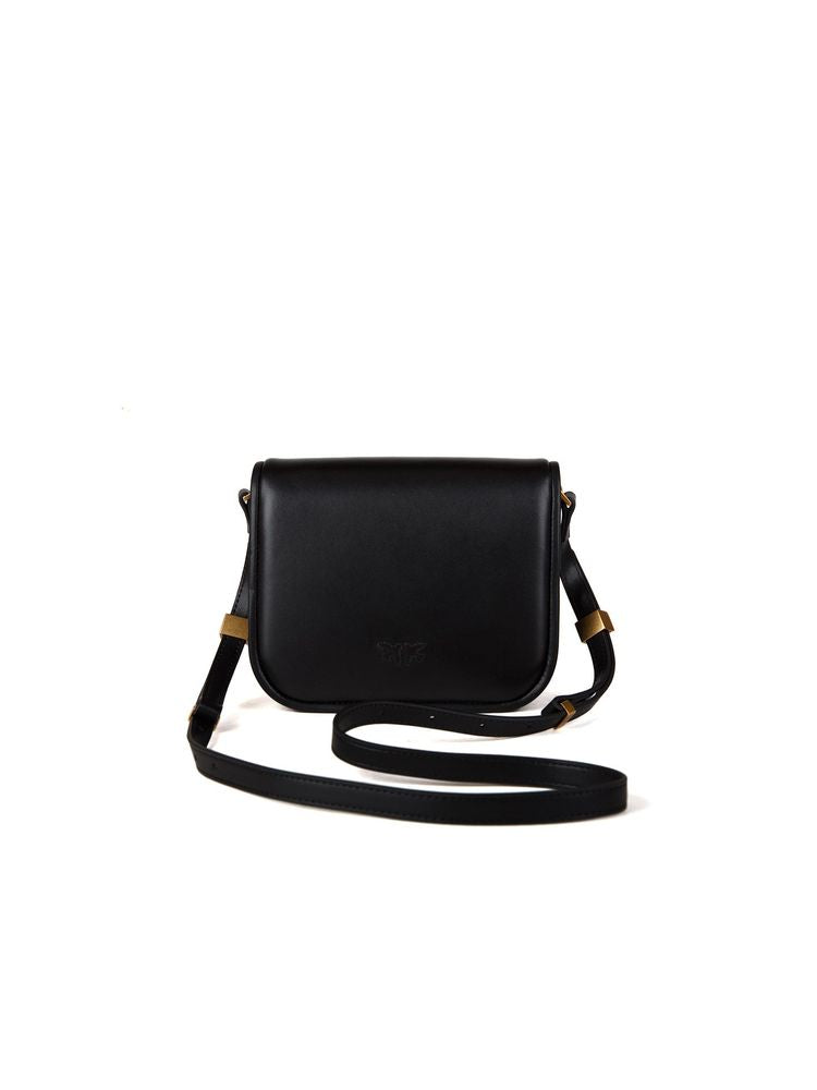 Pinko Love Box Crossbody Bag — Black Sheepskin