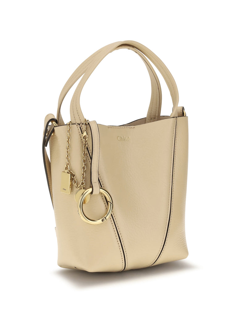 Chloé Spin Shoulder Bag — Beige Calf Leather Bos Taurus