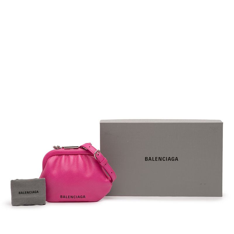 Mini Grained Calfskin Cloud Coin Purse On Strap - Image 11