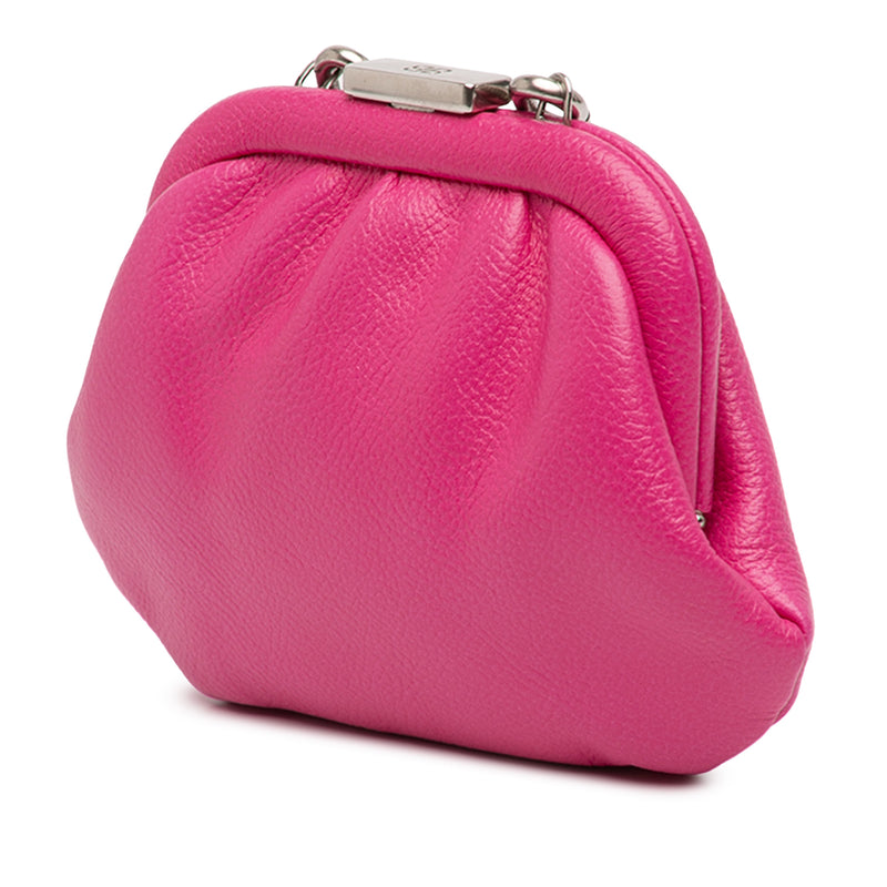 Mini Grained Calfskin Cloud Coin Purse On Strap - Image 2