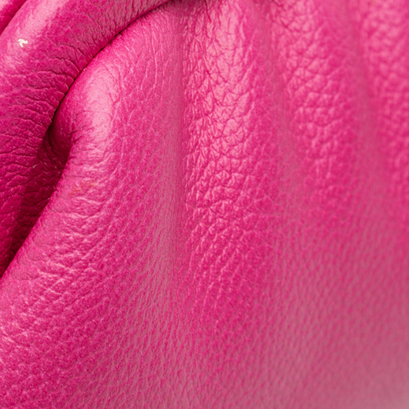 Mini Grained Calfskin Cloud Coin Purse On Strap - Image 9