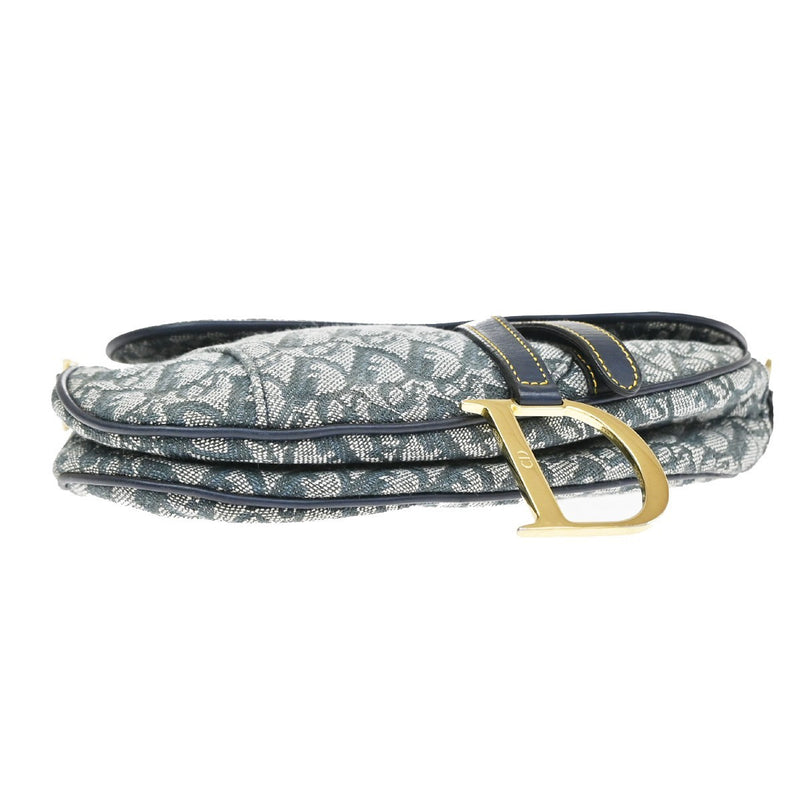 Christian Dior Saddle Oblique Canvas Navy Bag