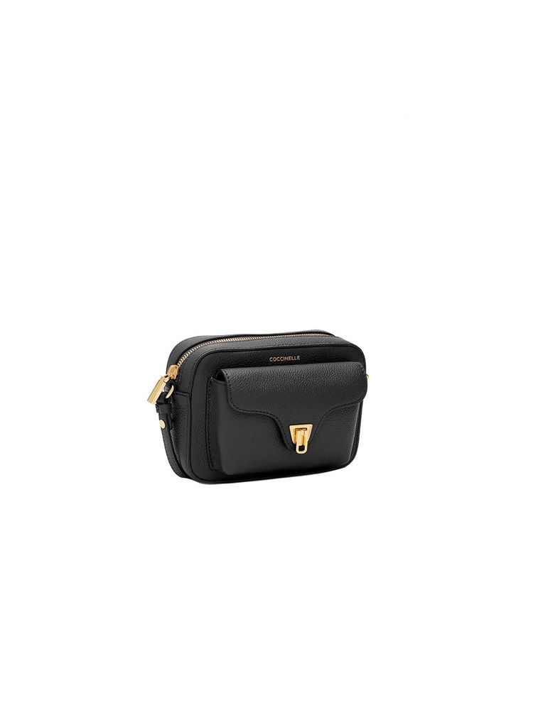 Coccinelle Beat Shoulder Bag — Black Cowhide