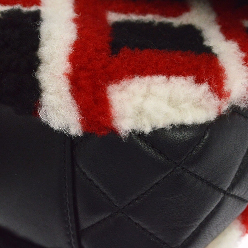 Chanel Emoticon Cc Flap Shearling With Quilted Lambskin Multicolour Leather Bag