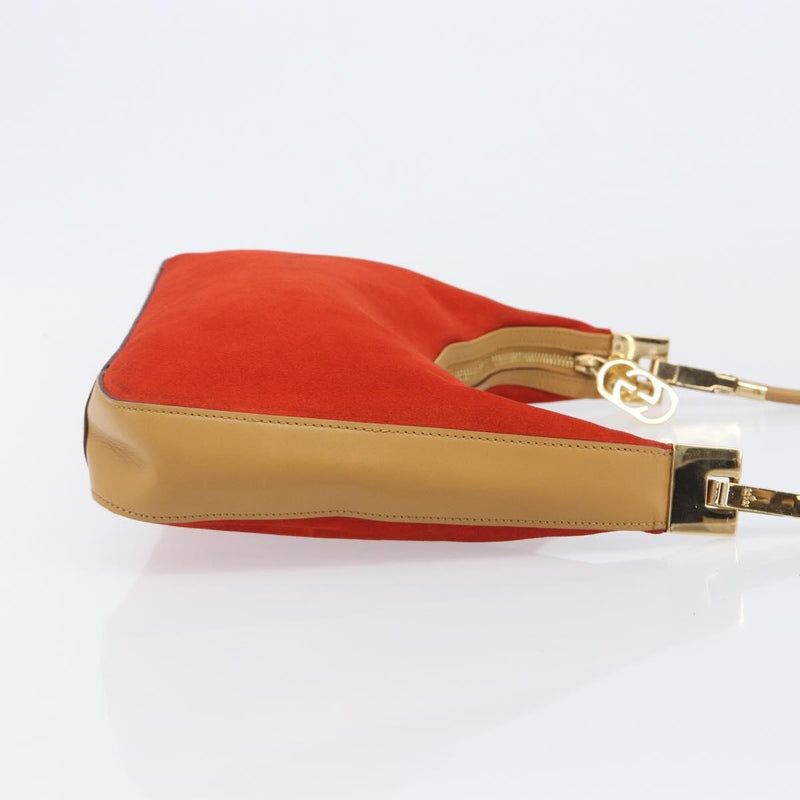 Gucci Vintage Zip Hobo Leather & Suede Red
