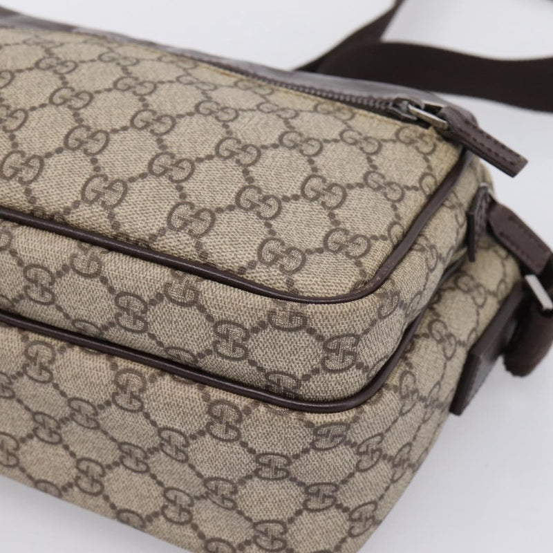 Gucci Front Zip Pocket Messenger Gg Coated Canvas Beige