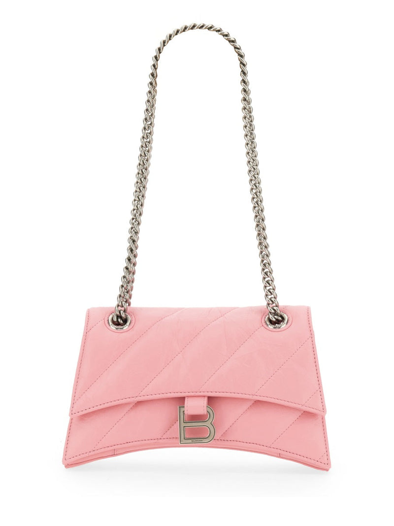 Balenciaga Quilted Crushed Calf Shoulder Bag — Pink