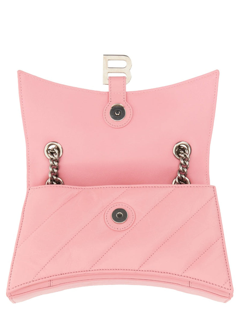 Balenciaga Quilted Crushed Calf Shoulder Bag — Pink