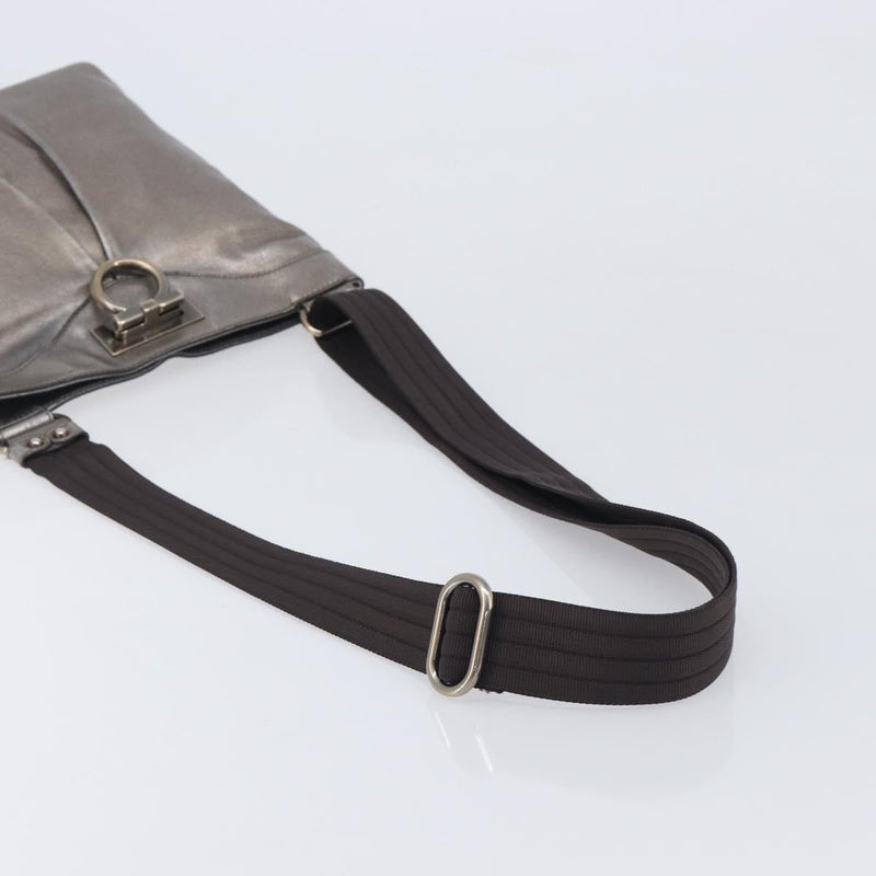 Salvatore Ferragamo Gancini Leather Gold Bag