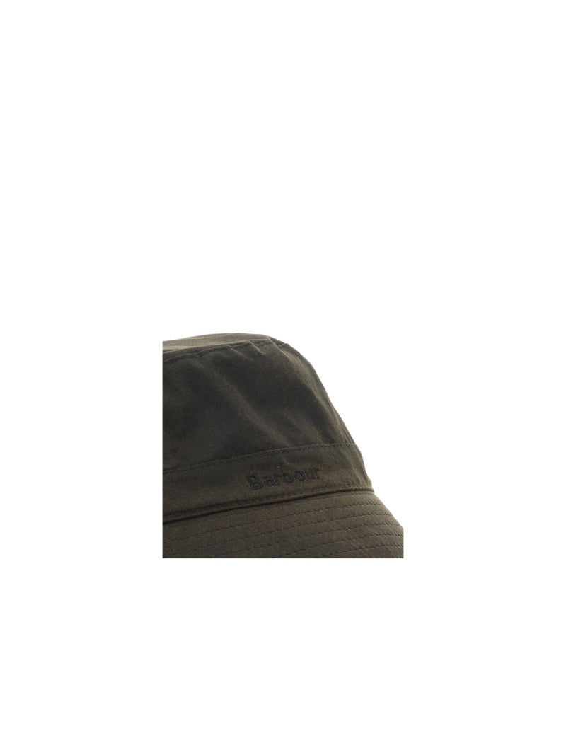 Barbour Mha0001 Waxed Cotton Bucket Hat — Olive