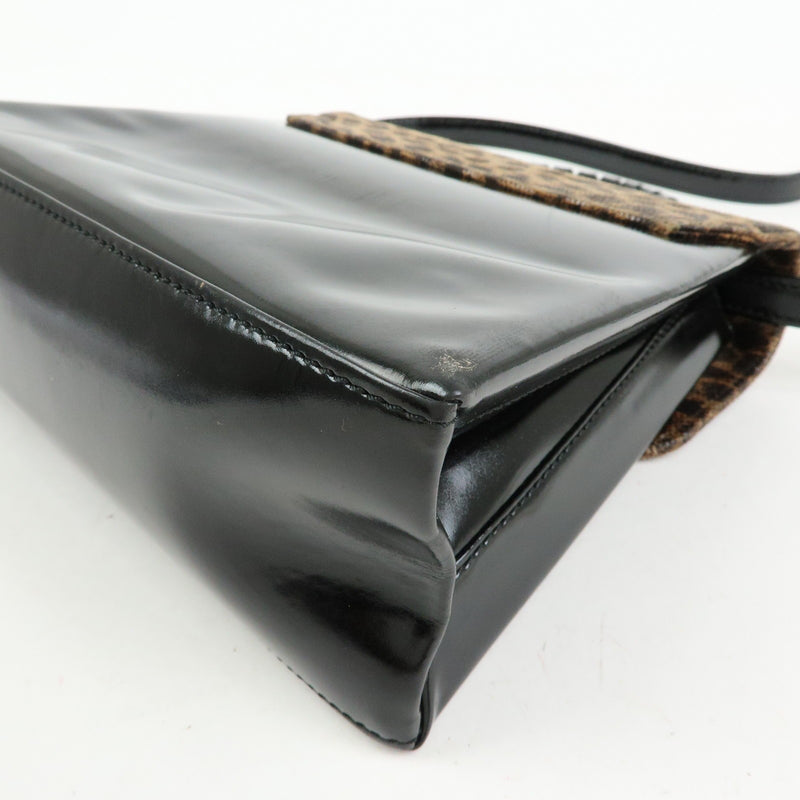Loewe Vintage Velazquez Top Handle Leather Black Patent_leather Bag