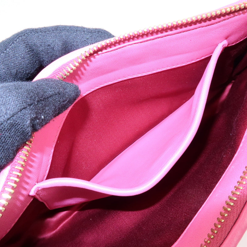 Miu Miu Zip Wristlet Matelasse Leather Pink Bag