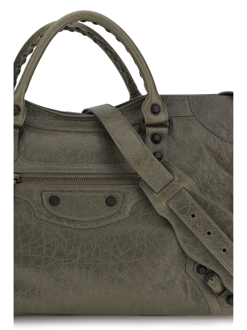 Balenciaga Le City Shoulder Bag — Green Lamb Ovis Aries