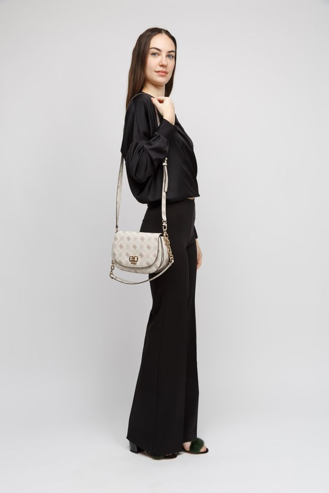 Guess Emelie Shoulder Bag — Beige Polyurethane